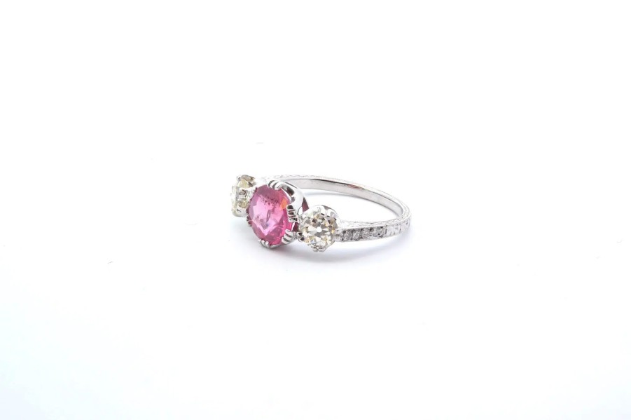 Bottazzi Blondeel Bague Saphir Rose Et Diamants Bagues Vintage Et De Creation