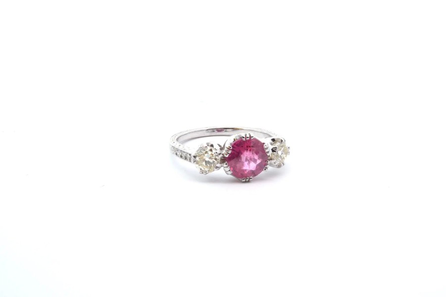 Bottazzi Blondeel Bague Saphir Rose Et Diamants Bagues Vintage Et De Creation