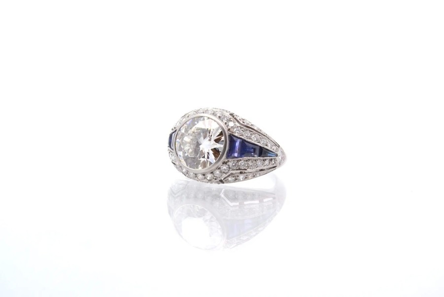 Bottazzi Blondeel Bague Jonc Saphirs Et Diamant De 4,03Cts H-Vvs2 Bagues Vintage Et De Creation