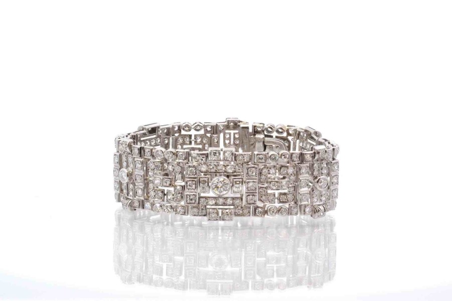 Bottazzi Blondeel Bracelet Art Deco Diamants En Platine Bracelets