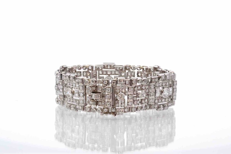 Bottazzi Blondeel Bracelet Art Deco Diamants En Platine Bracelets