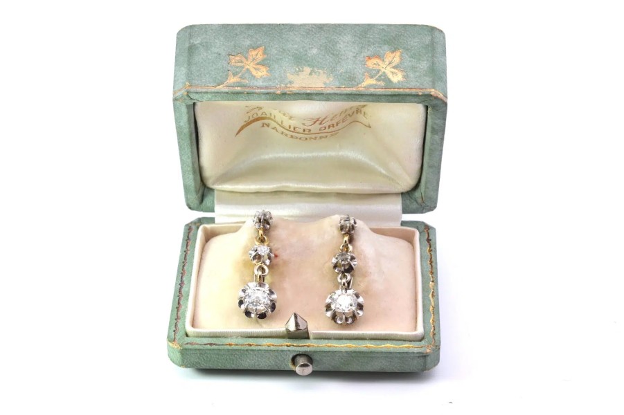 Bottazzi Blondeel Dormeuse Diamants Des Annees 1900 Boucles D'Oreilles