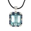 Bottazzi Blondeel Pendentif Aigue Marine, Diamants Et Saphirs Colliers