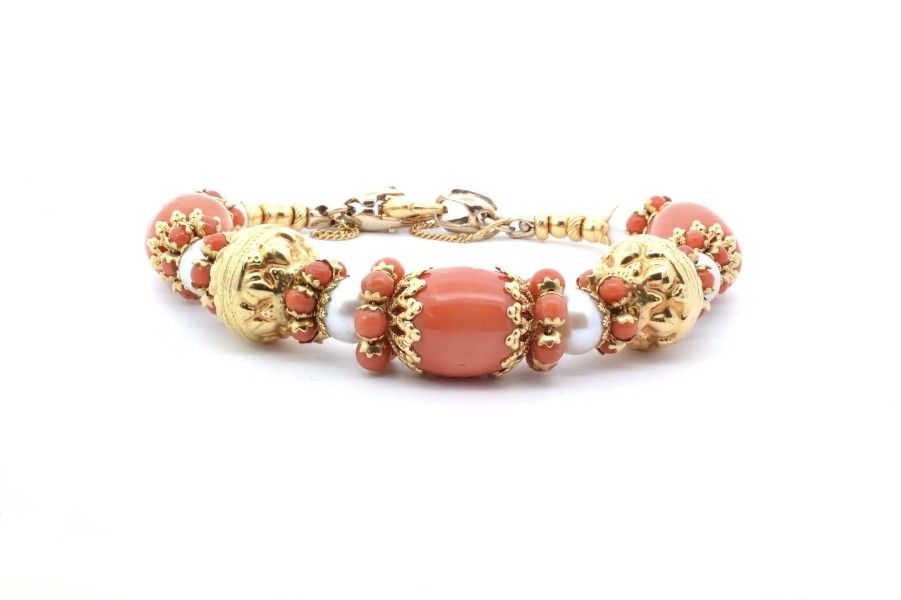 Bottazzi Blondeel Bracelet Italien Corail Et Perles De Culture En Or 18K Bracelets