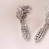 Bottazzi Blondeel Boucles D'Oreilles 1950 Pavees De Diamants En Platine Boucles D'Oreilles