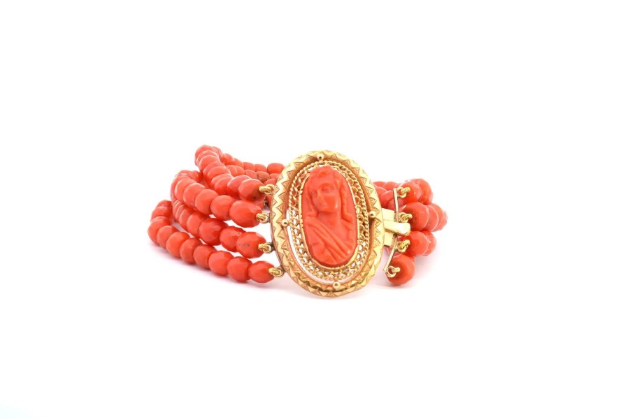 Bottazzi Blondeel Bracelet Corail Rouge Orange En Or 18K Bracelets