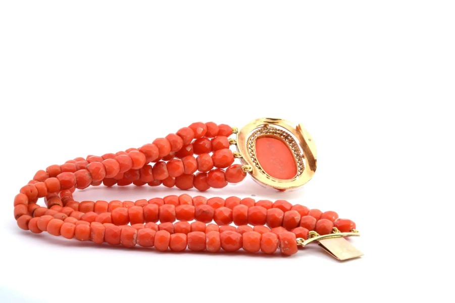 Bottazzi Blondeel Bracelet Corail Rouge Orange En Or 18K Bracelets