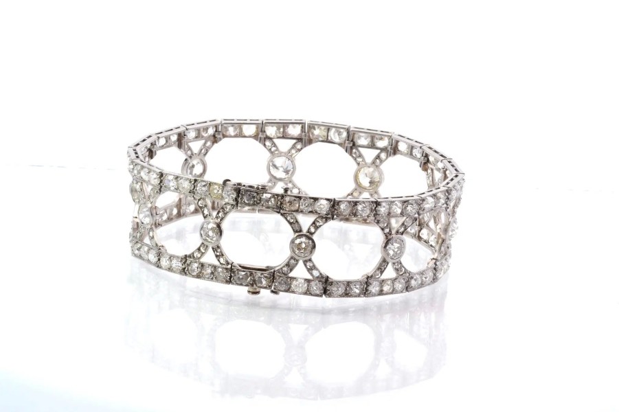 Bottazzi Blondeel Bracelet Art Deco Authentique Serti De Diamants D'Epoque 1920 Bracelets