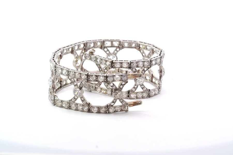 Bottazzi Blondeel Bracelet Art Deco Authentique Serti De Diamants D'Epoque 1920 Bracelets