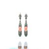 Bottazzi Blondeel Boucles D'Oreilles Corail Et Emeraudes En Or Et Argent Boucles D'Oreilles