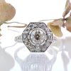 Bottazzi Blondeel Bague Style Art Deco En Platine Sertie De Diamants Bagues Art Deco