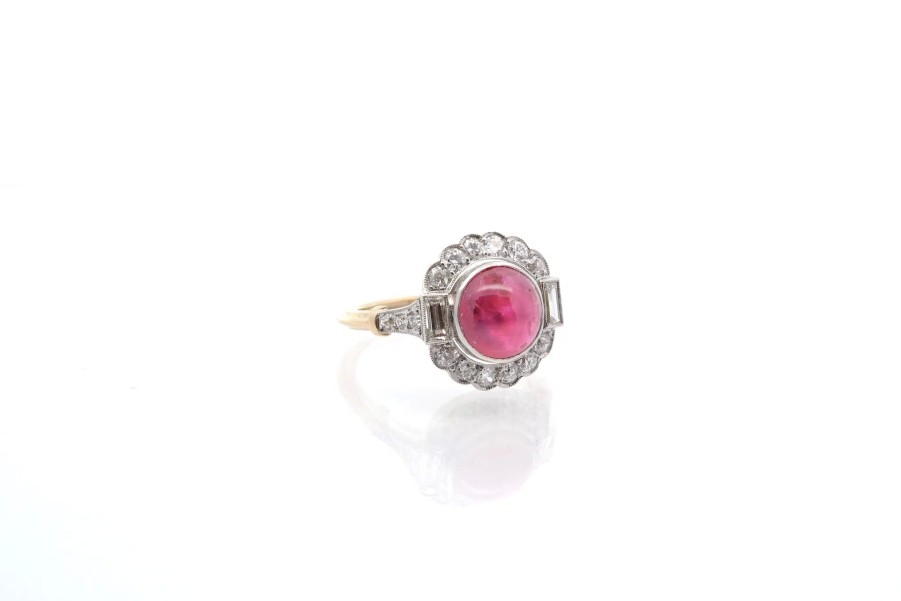 Bottazzi Blondeel Bague Rubis Birman Non Chauffe Et Diamants Bagues Vintage Et De Creation