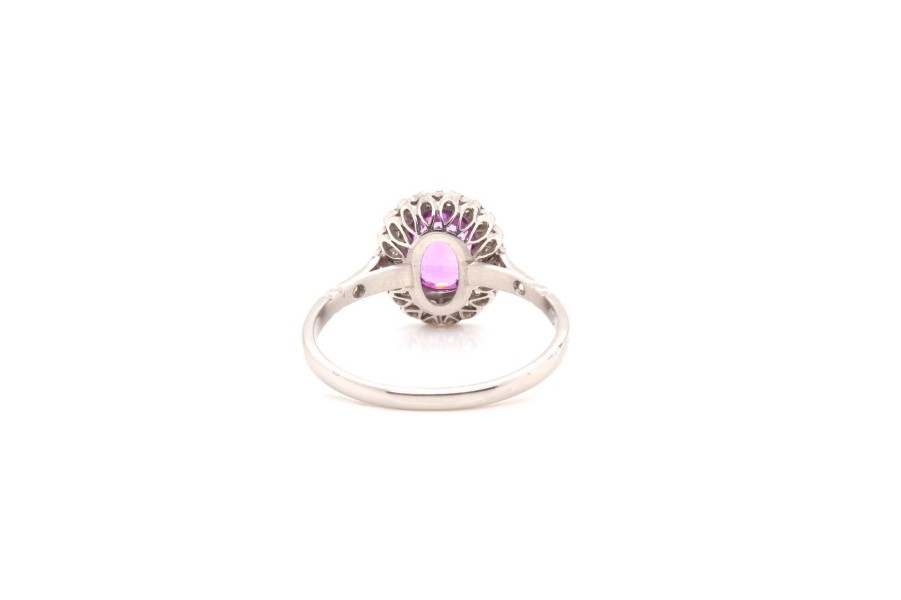 Bottazzi Blondeel Bague Saphir Rose Et Diamants En Platine Bagues Vintage Et De Creation