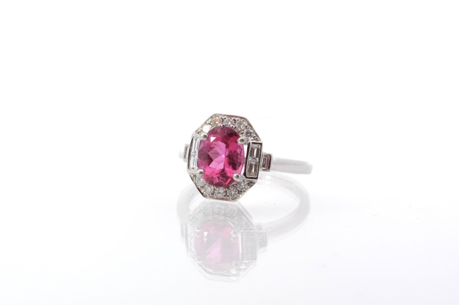 Bottazzi Blondeel Bague Tourmaline Et Diamants En Or Blanc Bagues Vintage Et De Creation