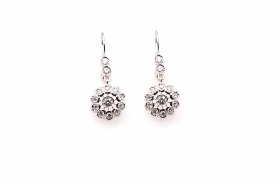 Bottazzi Blondeel Boucles D'Oreilles Diamants En Or Blanc 18K Boucles D'Oreilles