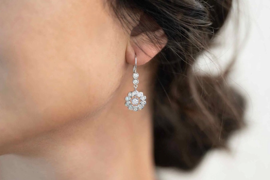 Bottazzi Blondeel Boucles D'Oreilles Diamants En Or Blanc 18K Boucles D'Oreilles