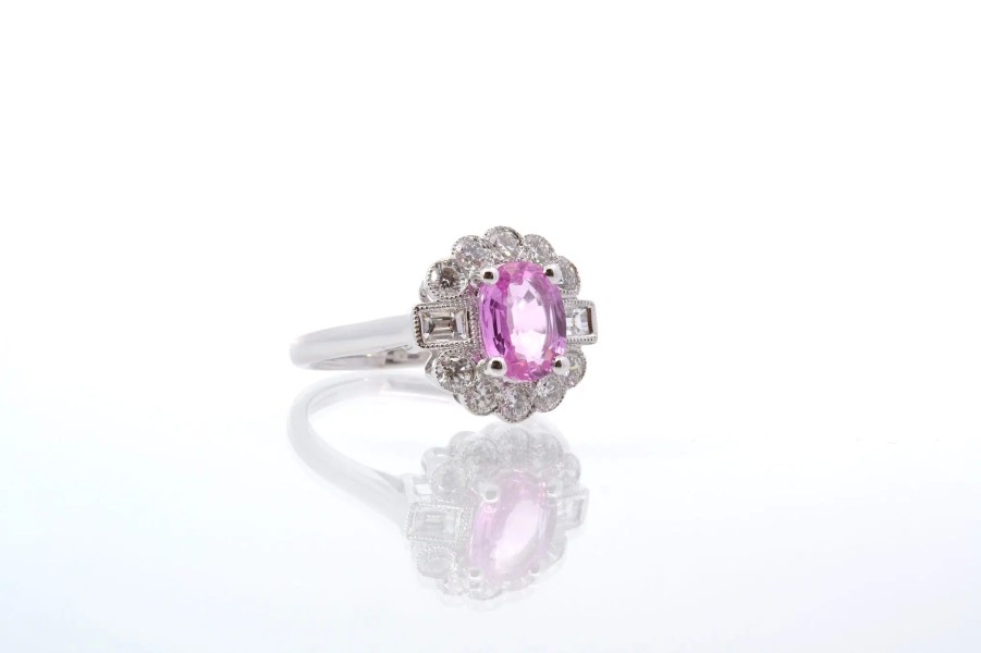 Bottazzi Blondeel Bague Saphir Rose Et Diamants Bagues Vintage Et De Creation