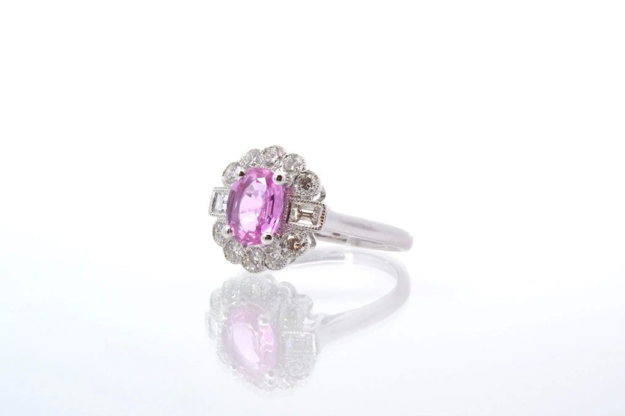 Bottazzi Blondeel Bague Saphir Rose Et Diamants Bagues Vintage Et De Creation