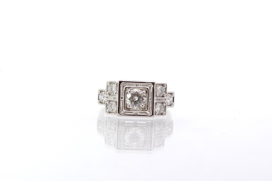 Bottazzi Blondeel Bague Diamants Or Blanc Bagues Art Deco