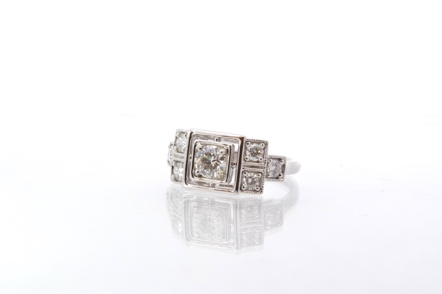 Bottazzi Blondeel Bague Diamants Or Blanc Bagues Art Deco