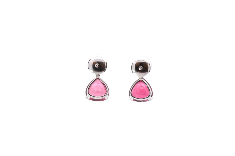 Bottazzi Blondeel Boucles D'Oreilles Tourmalines Et Diamants En Or Blanc Boucles D'Oreilles