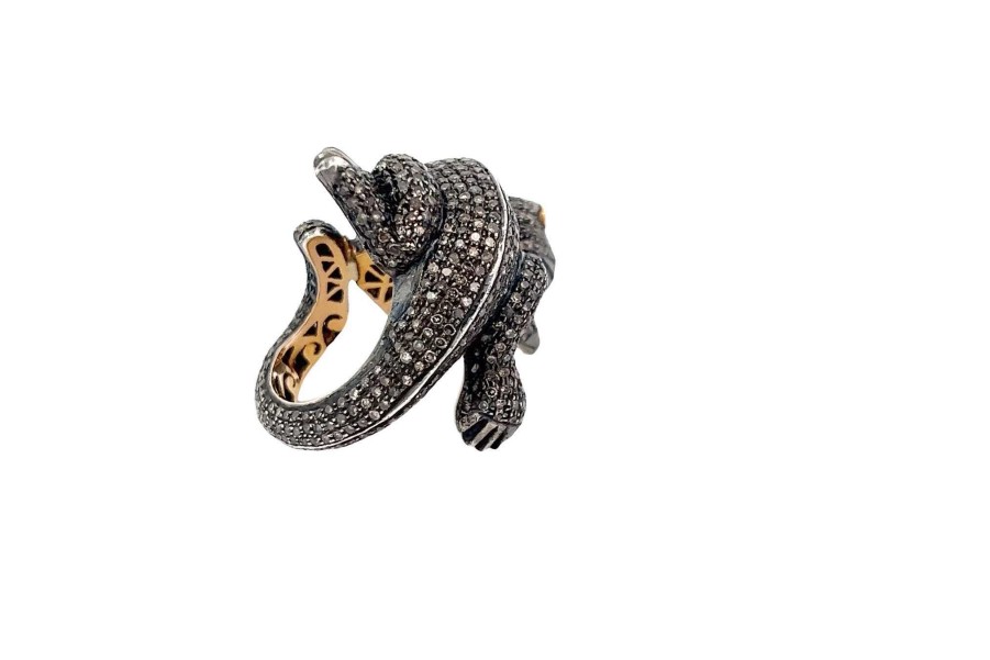 Bottazzi Blondeel Bague Cameleon Or Et Argent Diamants Bagues Vintage Et De Creation