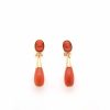 Bottazzi Blondeel Boucles D'Oreilles Corail Et Camees En Or 18K Boucles D'Oreilles