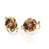 Bottazzi Blondeel Boucles D'Oreilles Diamants Et Rubis Des Annees 1940 Boucles D'Oreilles