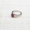 Bottazzi Blondeel Bague Rubis Et Diamants Baguettes En Or Blanc 18K Bagues Vintage Et De Creation