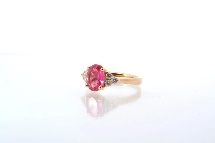 Bottazzi Blondeel Bague D'Occasion Tourmaline Et Diamants En Or Jaune 18K Bagues Vintage Et De Creation