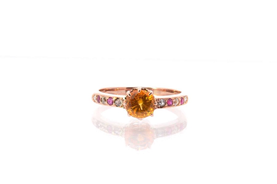 Bottazzi Blondeel Bague Saphir Jaune, Diamants Et Saphirs Roses Bagues Vintage Et De Creation