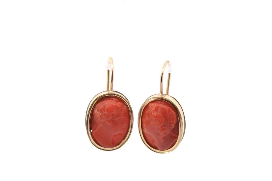 Bottazzi Blondeel Boucles D'Oreilles Corail En Or 18K Boucles D'Oreilles