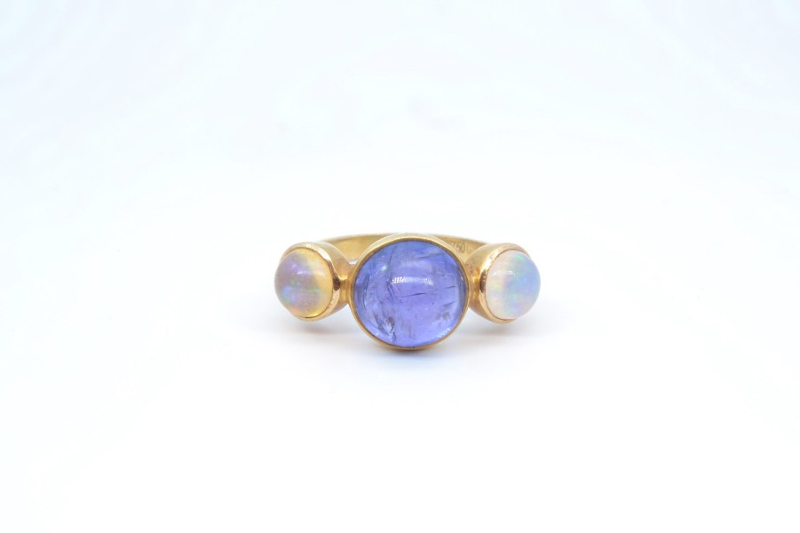 Bottazzi Blondeel Bague Opales Et Tanzanite En Or 18K Bagues Vintage Et De Creation