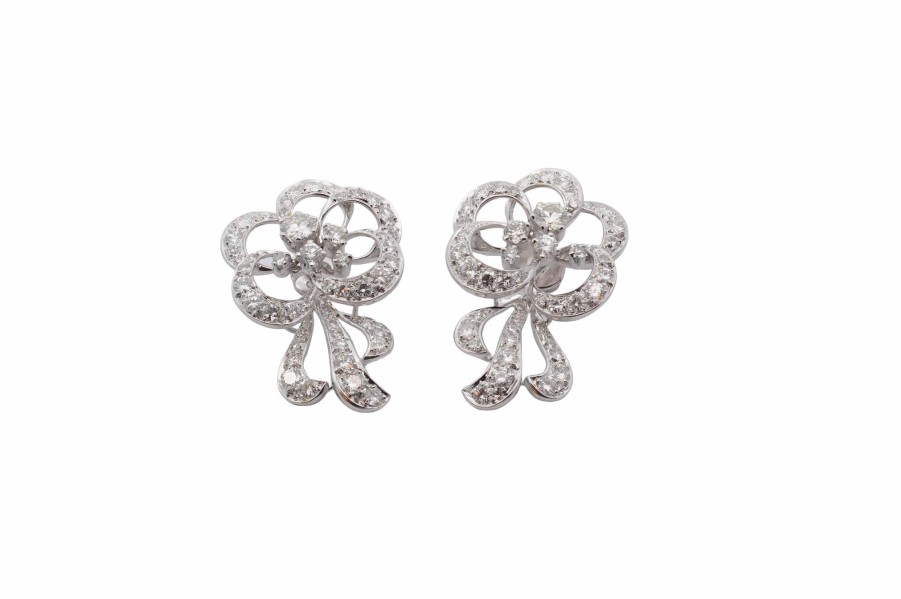 Bottazzi Blondeel Boucles D'Oreilles Diamants Des Annees 50 Boucles D'Oreilles