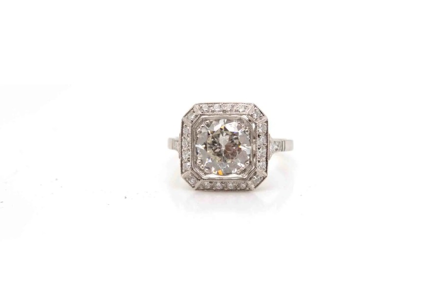 Bottazzi Blondeel Bague De Style Art Deco Diamant De 1,85 Carat Bagues Art Deco